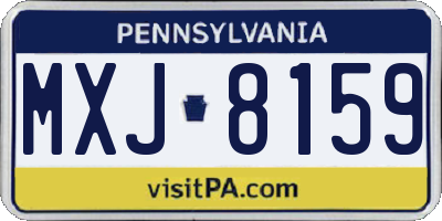 PA license plate MXJ8159