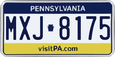 PA license plate MXJ8175