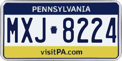 PA license plate MXJ8224