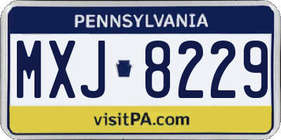 PA license plate MXJ8229