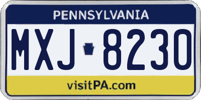 PA license plate MXJ8230