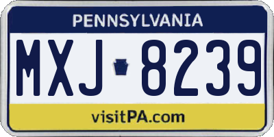 PA license plate MXJ8239