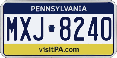 PA license plate MXJ8240