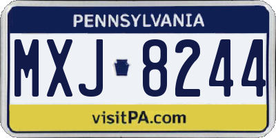 PA license plate MXJ8244
