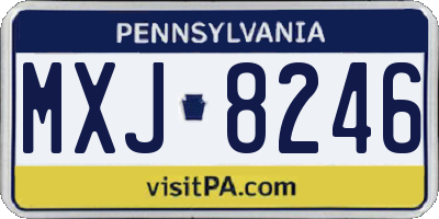 PA license plate MXJ8246