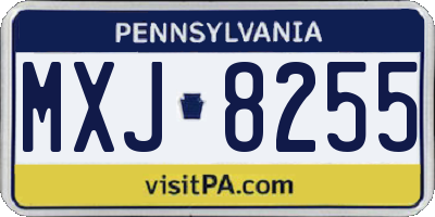 PA license plate MXJ8255