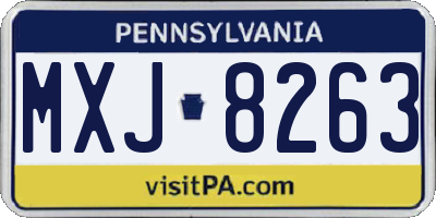 PA license plate MXJ8263