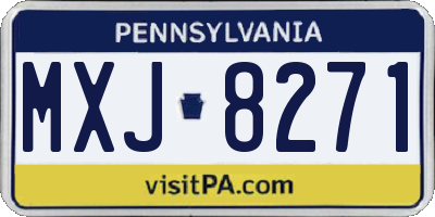 PA license plate MXJ8271