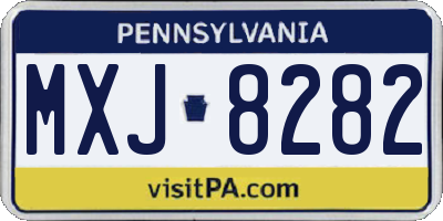 PA license plate MXJ8282