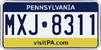 PA license plate MXJ8311