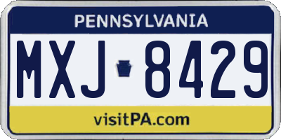 PA license plate MXJ8429