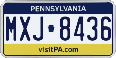 PA license plate MXJ8436