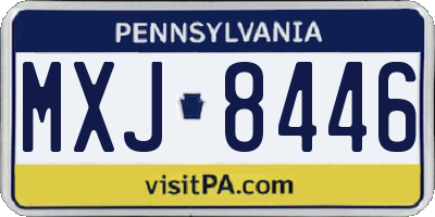 PA license plate MXJ8446
