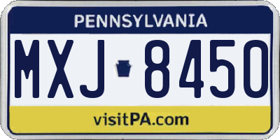 PA license plate MXJ8450