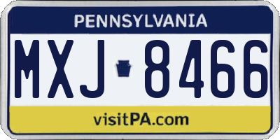 PA license plate MXJ8466