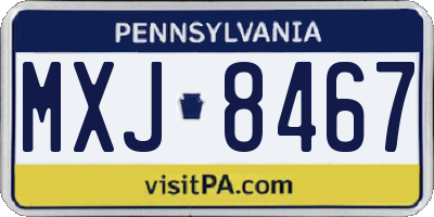 PA license plate MXJ8467