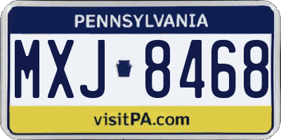 PA license plate MXJ8468
