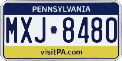 PA license plate MXJ8480