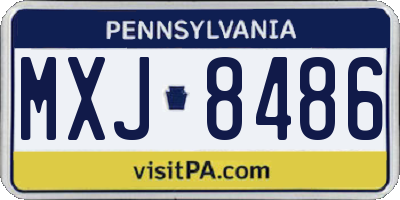 PA license plate MXJ8486
