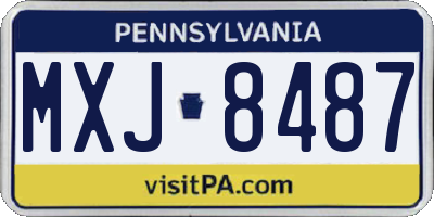 PA license plate MXJ8487