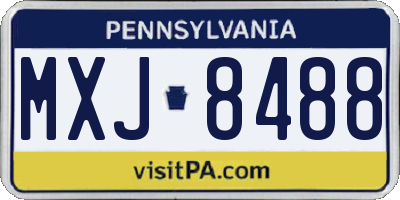 PA license plate MXJ8488