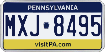 PA license plate MXJ8495