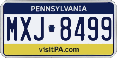 PA license plate MXJ8499