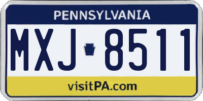 PA license plate MXJ8511