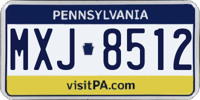 PA license plate MXJ8512