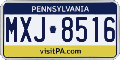 PA license plate MXJ8516