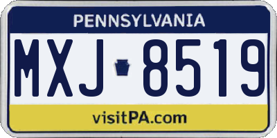 PA license plate MXJ8519
