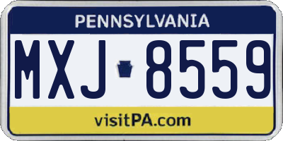 PA license plate MXJ8559