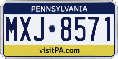 PA license plate MXJ8571