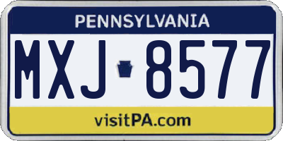 PA license plate MXJ8577