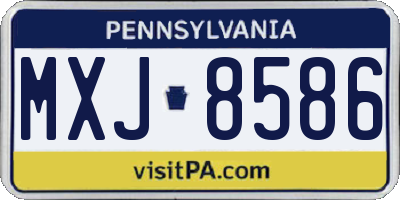 PA license plate MXJ8586