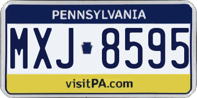 PA license plate MXJ8595
