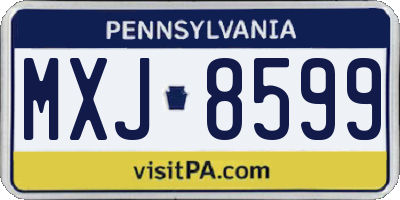 PA license plate MXJ8599