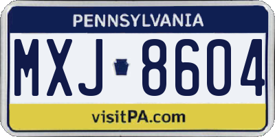PA license plate MXJ8604