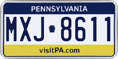 PA license plate MXJ8611