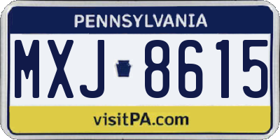 PA license plate MXJ8615