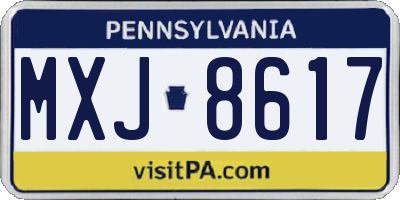 PA license plate MXJ8617