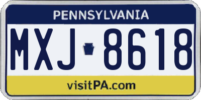 PA license plate MXJ8618