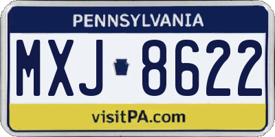 PA license plate MXJ8622