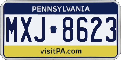 PA license plate MXJ8623