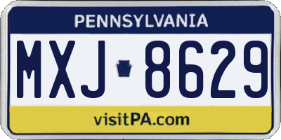 PA license plate MXJ8629