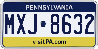 PA license plate MXJ8632