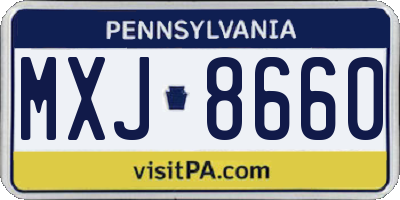 PA license plate MXJ8660