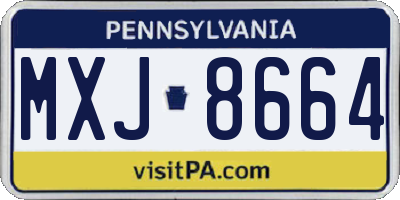 PA license plate MXJ8664