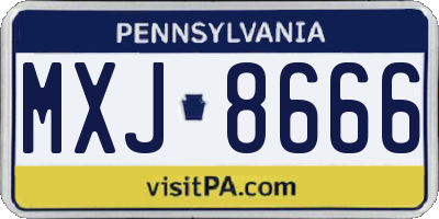 PA license plate MXJ8666