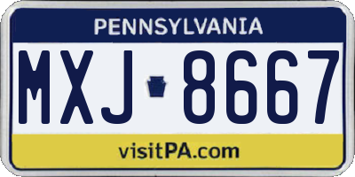 PA license plate MXJ8667